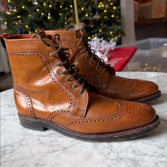 Allen Edmonds Dalton Wingtip Dress Boot M 8.5 Walnut  display picture 1